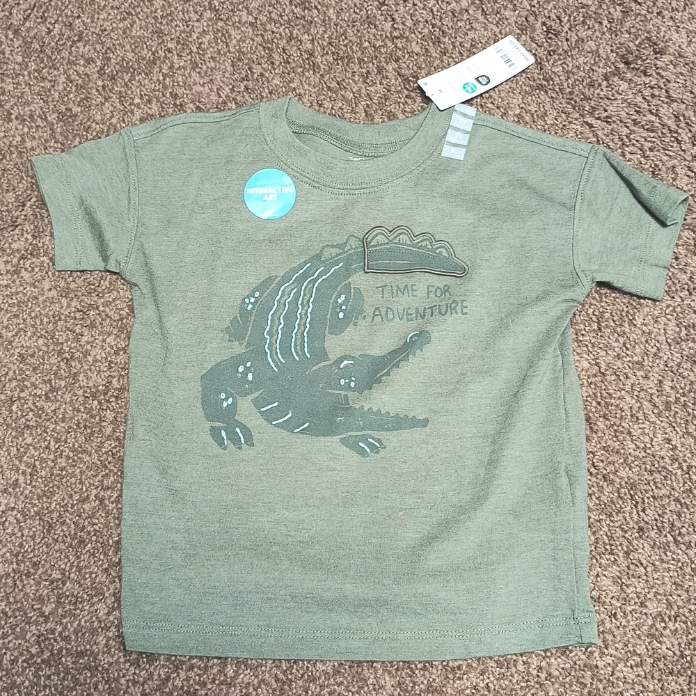 Carter's Sage Green Crocodile Graphic Tee